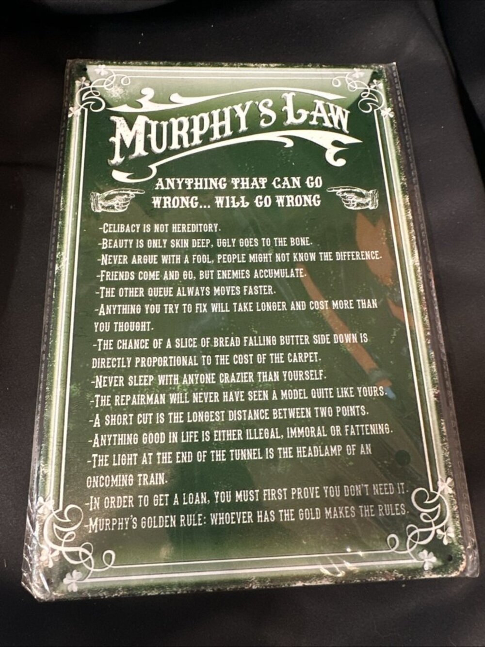 Vintage Metal Tin Signs Rustic Retro Wall Art Decor Home 8x12 Murphy's Law